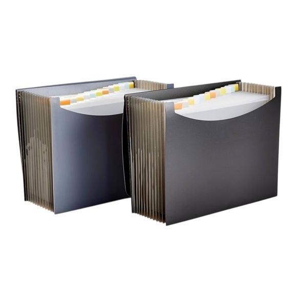 Amazon Basics Expanding Organizer File Folder, Letter Size Black & Gray NWT - Picture 1 of 8